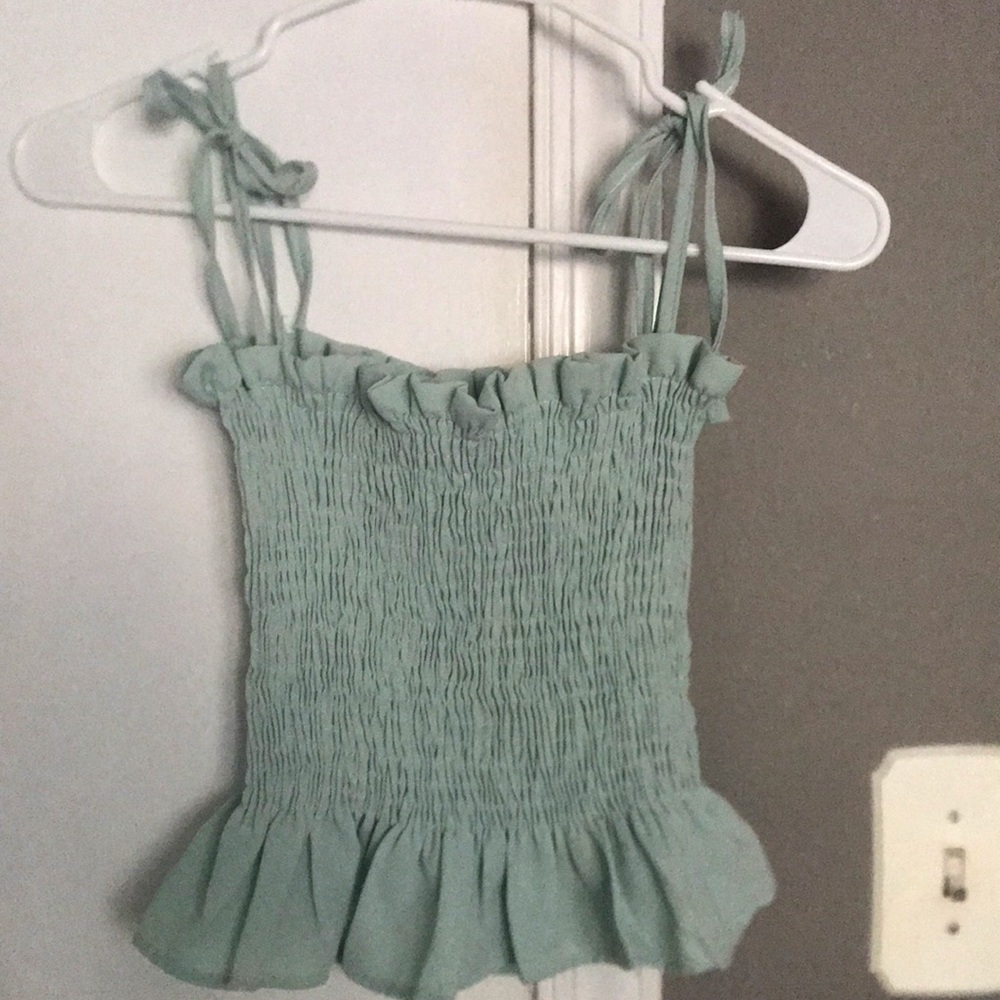 Teal cropped tank (small)